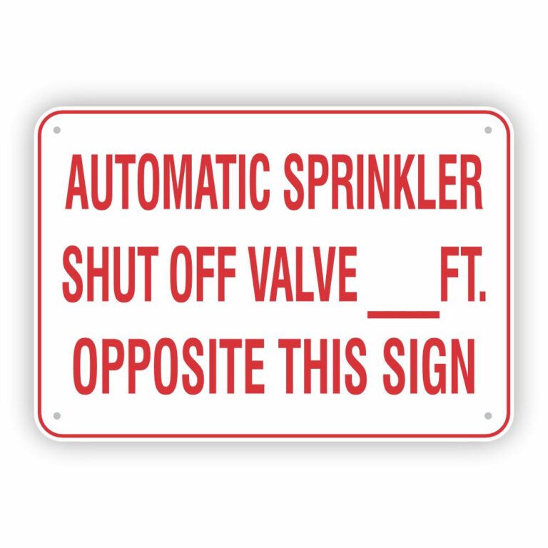 Fire Sprinkler Signs - My Sign Station