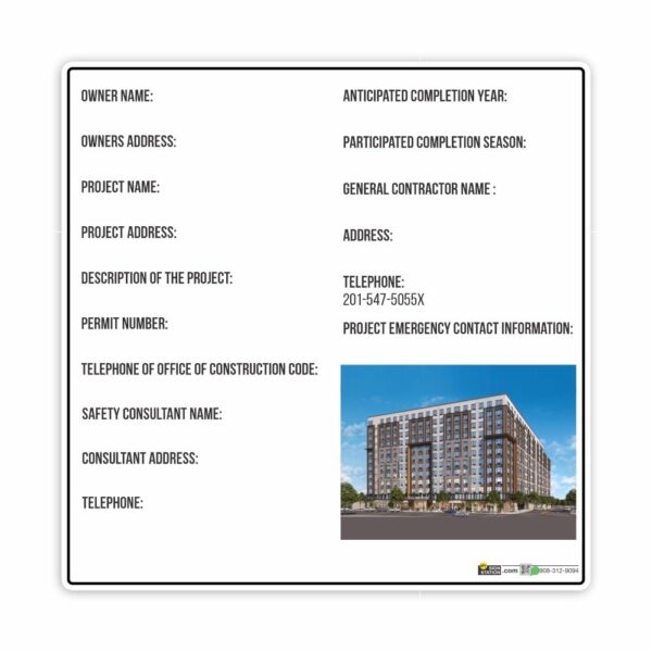 Jersey City Project Information Sign - My Sign Station