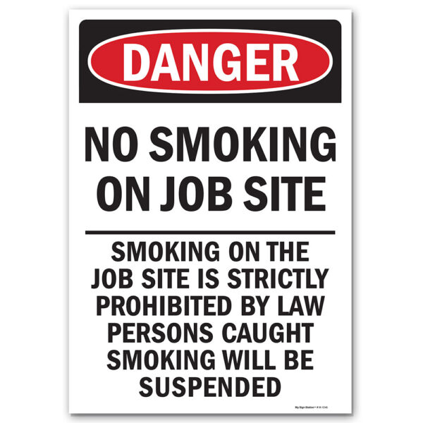 NO SMOKING, SMOKER WILL BE SUSPENDED SIGN