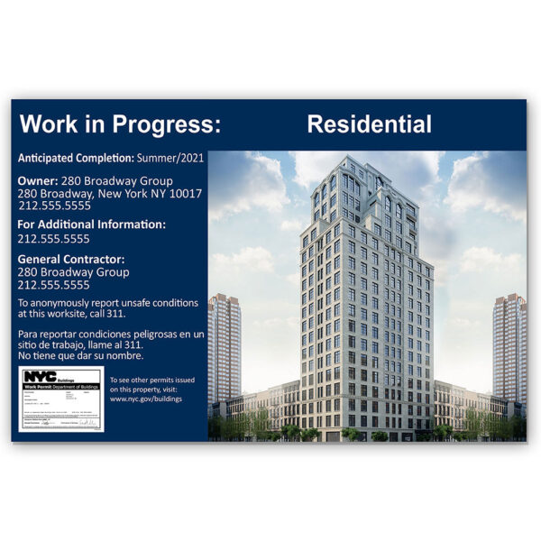 NYC PROJECT INFORMATION PANEL SIGN