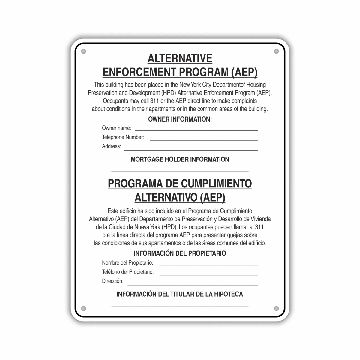 AEP NOTICE SIGN - My Sign Station